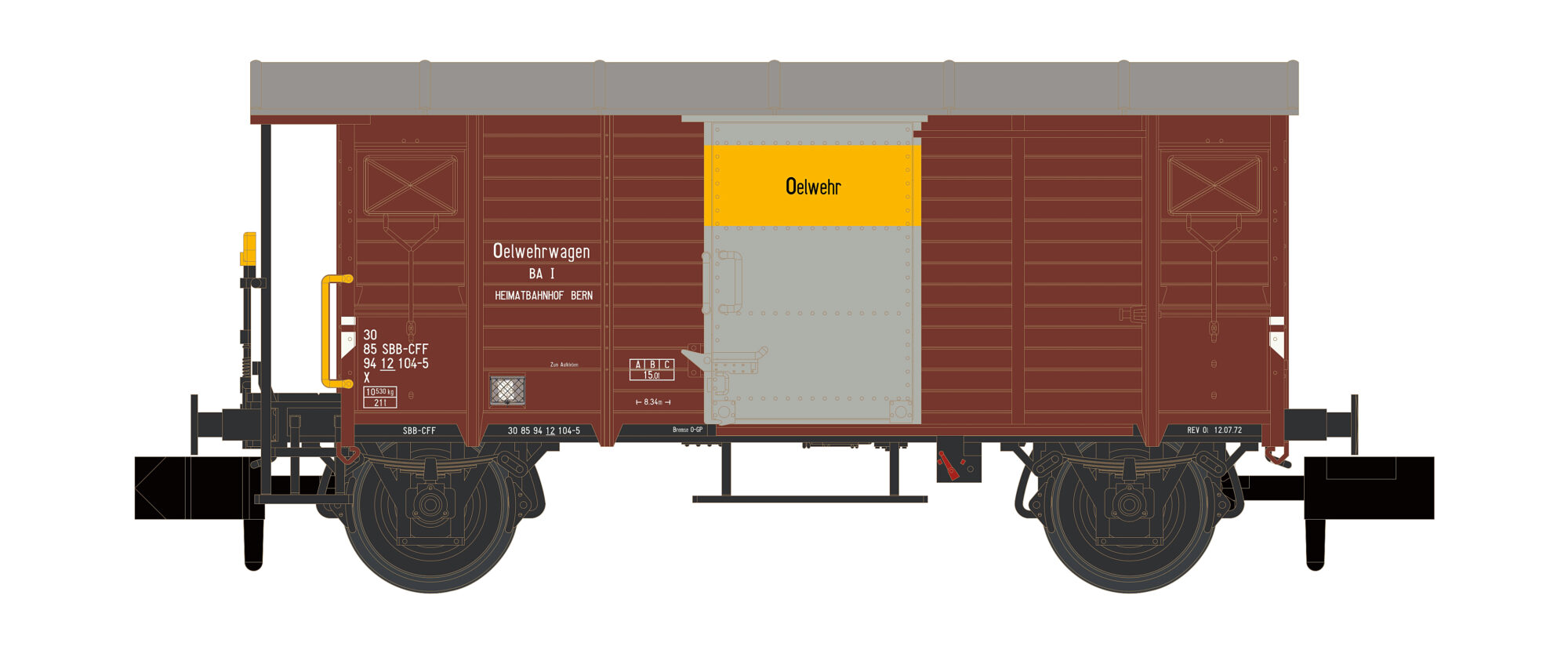 Hobbytrain H24205 SBB gedeckter Güterwagen Ölwehr  Ep. IV